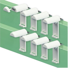 KLEMMFLEX Clamp Holder with Metal Bracket for Klemmfix Roller Blind, Double Roller Blind, No Drilling, for Clamping, Pack of 8, as Accessory/Replacement Part for Hanging/Attaching to PVC Window/Door