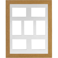 Multi Photo Frame 20x16 Inch with White Mount for 6x4 Inch Photos with Perspex Glass Wall Mount Landscape or Portrait
