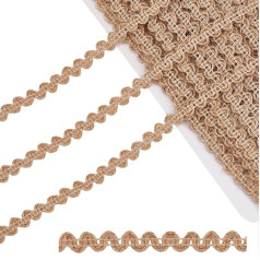 PandaHall 15 Yards Cord Trim, 8 mm, Braided Jute Ribbon, Fabric Trim, Lace Trim, Upholstered Border for Christmas Party, Home, Sewing Costume, Upholstery Curtain, Protective Cover Decoration