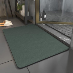 Tospass Bath Mat Green Dark Green Absorbent Quick-Drying Non-Slip Bathroom Rug Simple Plain Soft Water-Absorbent Bath Mat Machine Washable Bathroom Bath Mat - 50 x 80 cm