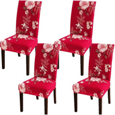 TEERFU 4 x Removable Stretch Spandex Slipcovers Super Fit Banquet Chair Seat Cover for Hotel Wedding Ceremony Washable