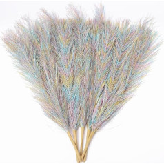 Artificial Pampas Grass 45cm Artificial Pampas Grass Boho Home Decor Fluffy Pampas Grass Dried Flower Filler Artificial Flowers Bouquets for Wedding Bedroom Living Room