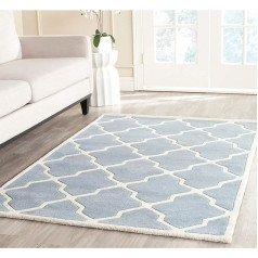 SAFAVIEH Zeitgenössische Teppich für Wohnzimmer, Esszimmer, Schlafzimmer - Chatham Collection, Kurzer Flor, Blau und Elfenbein, 183 X 274 cm