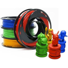 Gizmo Dorks PLA Filament for 3D Printers 1.75 mm 200 g, 4 Colour Pack - Blue, Green, Orange, Red