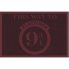 Harry Potter Doormat (Platform 9 and ¾ Design) 40cm x 60cm Rubber Mat Gifts for Women Gifts for Men - Official Merchandise