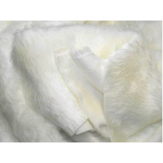Plain Fun Faux Fur Fabric Material Ecru (Non-Straight White) - White, 1/8 m - 50 cm x 37 cm