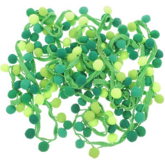 iplusmile 4.5 Metres Pompom Lace Trim Ribbon Bobble Trim Pompom Lace Yarn for DIY Crafts Clothing Scarf Hat Curtain Decorating Sewing Green