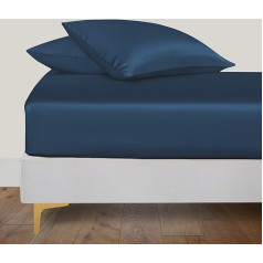 LINENWALAS Vegan Organic Bamboo Fitted Sheet with Pillowcase Deep Pocket 16