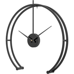 Funtabee - Large Minimalist Wall Clock - 50 cm, Original Geometric Design, Ideal for Living Room, Kitchen, Dining Room, Office, Hotel, Modern Style, Silent, No Ticking, Black