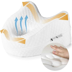 nah-vital® Knee Pillow for Side Sleepers, Orthopaedic Leg Pillow Made of Foam Foam, 25 x 24 x 14 cm, Ergonomic Cushion for Legs and Knees, Breathable and Washable