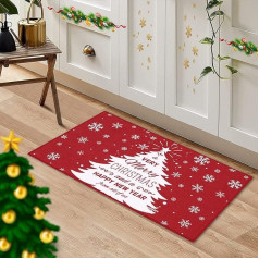 CAROMIO Christmas Rug Floor Mats, Christmas Home Door Mats, Printed Rug, Non-Slip Doormat Christmas Pattern, for Bedroom, Hallway, Living Room, Floor, Kitchen, Bathroom Rug