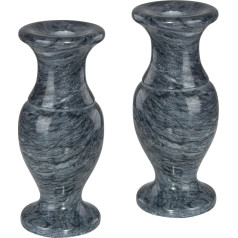 Natural Marble Cemetery Vase, Marble Flower Vases with Drainage Holes for the Table at Home, Cemetery Flowers, Memorial Grave Ornaments (Black-2pcs)
