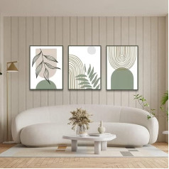 Muovel Abstract Canvas Pictures, Set of 3, Modern Geometric Line Poster, Abstract Art Poster, Wall Decoration, Interior Home Decor, Wall Art, Without Frame (50 x 70 cm x 3 Pieces, Style-5)