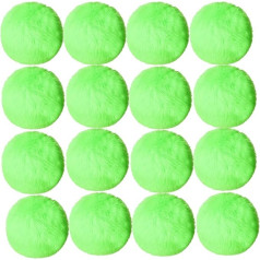 Xsclpomddy Pack of 16 DIY Pom Pom Balls Faux Fur Pompoms Key Ring for Scarves Gloves Knitting Hats Bags Keychain, Green