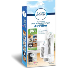 Febreze Ersatz-HEPA-Luftreiniger-Filter, U-Filter, 2er-Pack, FRF102B