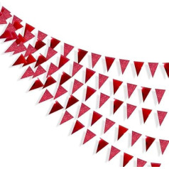 Red Bunting Banner for Weddings, Engagements, Graduations, Anniversaries, Bachelorette, Birthday, Bridal Shower, 9 Metres