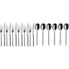 WMF Nuova Steak Cutlery Set 12 Pieces for 6 People, Steak Fork, Steak Knife & Nuova Soup Spoon Set 6 Pieces, 17 cm, Cereal Spoon, Children's Spoon Dishwasher Safe