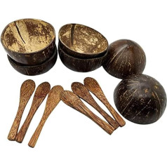VIE Gourmet 6 Mini Coconut Bowls and 6 Spoons Set
