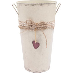 Cabilock Iron Bucket Flower Vase Umbrella Stand Vintage Iron Art Rustic Floor Vase Beige Flower Arrangement Flower Bucket Umbrella Stand Dried Branches Flower Pot