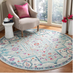 SAFAVIEH Madison Collection Modern Chic Rug for Living Room, Dining Room, Bedroom, Short Pile, Light Grey and Fuchsia, 201 x 201 cm