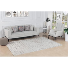 Surya Nador Modern Living Room Rug - Abstract Design in Marble Look for Dining Room, Bedroom, Living Room Rug - Soft Marble Rug Large 160 x 213 cm, Beige, Grey