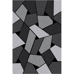 MANI TEXTILE - Grey Geometric Rug - 120 x 180 cm