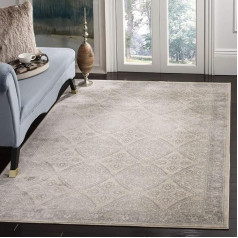 SAFAVIEH Traditional Rug for Living Room Dining Room Bedroom - Brentwood Collection Short Pile Cream and Grey 4ft x 72in