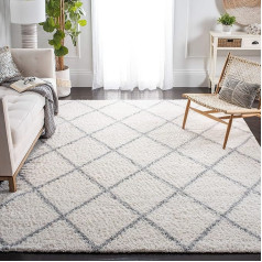Safavieh PMA515 Shaggy Rug Living Room Dining Room Bedroom Parma Shag Collection Short Pile Cream 63