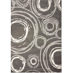 SAFAVIEH Modern Teppich für Wohnzimmer, Esszimmer, Schlafzimmer - Porcello Collection, Kurzer Flor, Dunkelgrau, 160 X 231 cm