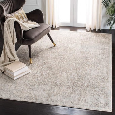 SAFAVIEH Übergangs Teppich für Wohnzimmer, Esszimmer, Schlafzimmer - Evoke Collection, Kurzer Flor, Elfenbein und Taupe, 90 X 150 cm