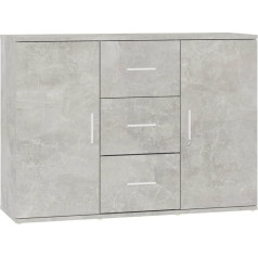 Vidaxl Sideboard Cupboard Sideboard Cabinet Multi-Purpose Cabinet Living Room Cabinet Concrete Grey 91 x 29.5 x 65 cm Wood Material