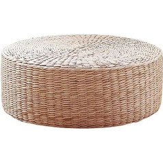 Qyyl Floor Cushion, Tatami Floor Cushion, Seat Cushion, Round Straw Cushion, Puff Seat Cushion, Handcrafted Environmentally Friendly Cushion, Stool Footstool for Zen, Yoga (30 x 30 x 10 cm)