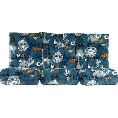 Patio Monte Carlo Hollywood Swing Seat Cushion Set, 170 cm / 3 x 57 cm, Cushion for 3-Seater 4-Seater Hollywood Swing Bench Cushions, 3-Piece Swing Cushion, Seat Cushion, Quilted Multi-Coloured
