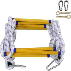 Phonme Rope Ladder Adult Fire Ladder Escape Ladder Climbing Rope Ladder 3 m 5 m 8 m 10 m 15 m 20 m Load Capacity up to 420 kg with Hooks for Emergency Escape for Fire Escapes and Balconies (Size: 5 m)