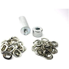 Oval Eyelet Set Punch Stamp 22.5 x 13.5 mm + 20 Oval Eyelets Brass Nickel Eyelet Stamp Boat