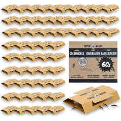 Super Ninja Cockroach Trap - 60 Cockroaches Traps - Fight Cockroaches with Highly Effective and Ecological Cockroach Trap - Agent Against Cockroaches - Highly Effective up to 3 Months