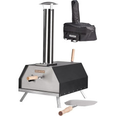 Neustein outdoor pizza oven XQ3000 with pizza stone, pizza slider, cover, wood oven, mobile oven, for garden, outdoors and camping, pellets, charcoal and briquettes.