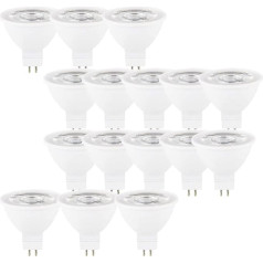 ZRJIA 16 Pieces GU5.3 MR16 LED Bulb 6 W AC 230 V Cool White 6000 K 60 W GU5.3 Halogen Bulb Equivalent, 6 Watt GU 5.3 Socket Incandescent Bulbs, No Flickering, 6000 LM Non-Dimmable 120° °