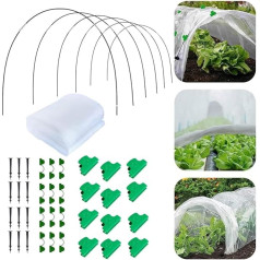 Plant Tunnel Arches, Pack of 55 Greenhouse Tyres, Fibreglass Plant Clips, Garden Net Set, Tunnel Arch, Raised Bed, Garden Tunnel, Tyres, Polytunnel, Round Arches Greenhouse Hoops Cover, Cold Frame,