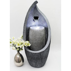 BK704 Modern Garden Fountain with LED Lighting 83 cm Indoor Fountain Water Feature Stone Look Cascade