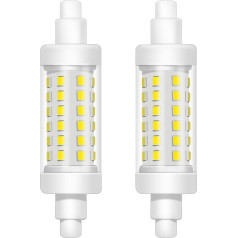 Caldarax R7s LED 78 mm Light Bulb 8 W, Cool White 6500 K Lamp LED R7S, Replacement 70 W J78 R7s Linear Halogen Rod, 960 LM, AC220-240 V, Non-Dimmable, 360° Beam Angle, Pack of 2