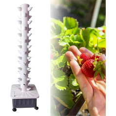 SORVA Hydroponische Anzuchtsets Hydroponik-Turm 45 Löcher Aquaponik-Anbausystem, erdloser Anbau, Aeroponik-Turm mit hydratisierendem PUM-Timer für Blattgemüse