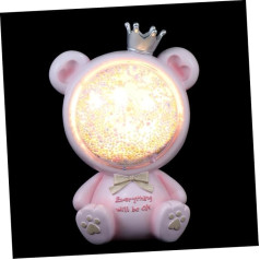 Uonlytech Space Bear Night Light Guided Figures Cartoon Night Light Children's Room Desk Decoraciones Para Sala De Casa Princess Table Lamp Table Decoration Student Resin Bed Lamp Animal