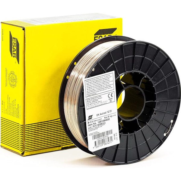 ESAB™ OK Autrod 12.51 Welding Wire Protective Gas MIG MAG 5 kg 0.8 mm Spool Roll G3Si1