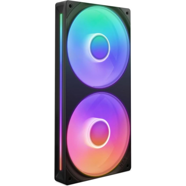 NZXT F240 RGB Core - 240mm Single Frame Fan Unit with 2 x 120mm RGB Fans - Speed and Lighting Control - High Static Pressure and Airflow - 8 aRGB LEDs per Fan - Black