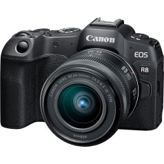 Canon EOS R8 Mirrorless Full Frame Camera RF24-50 mm F4.5-6.3 is STM with 24.2 MP, 4K Video, DIGIC X Image Processor, Black