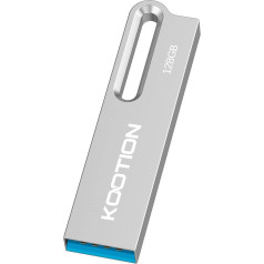 KOOTION 128GB USB Stick USB 3.0 Memory Stick USB Metal Data Stick 128 GB Memory Stick Waterproof Flash Drives USB Flash Drive 128G Thumb Drives Data Storage Stick Thumb Drive Fast Silver