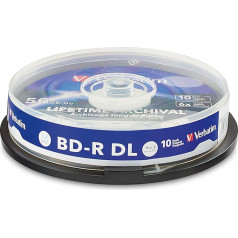 Verbatim 1x10 M-Disc BD-R BluRay 50GB 6X Speed Cake Box Printable