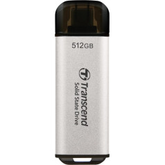 Transcend Portable SSD ESD300S 512GB USB Type-C 10Gbps PS4/PS5 Compatible, Silver - TS512GESD300S