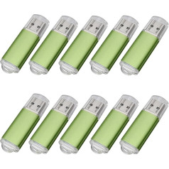 10 USB-Sticks, USB 2.0 Memory Sticks, Speicher-Sticks. grün 128 MB